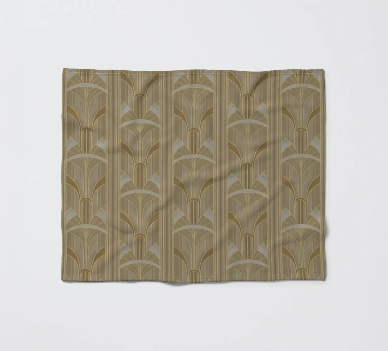 Art Deco Intertwined Architectural Arcs - Caramel Toffee coperta in pile da Art Deco Symposium