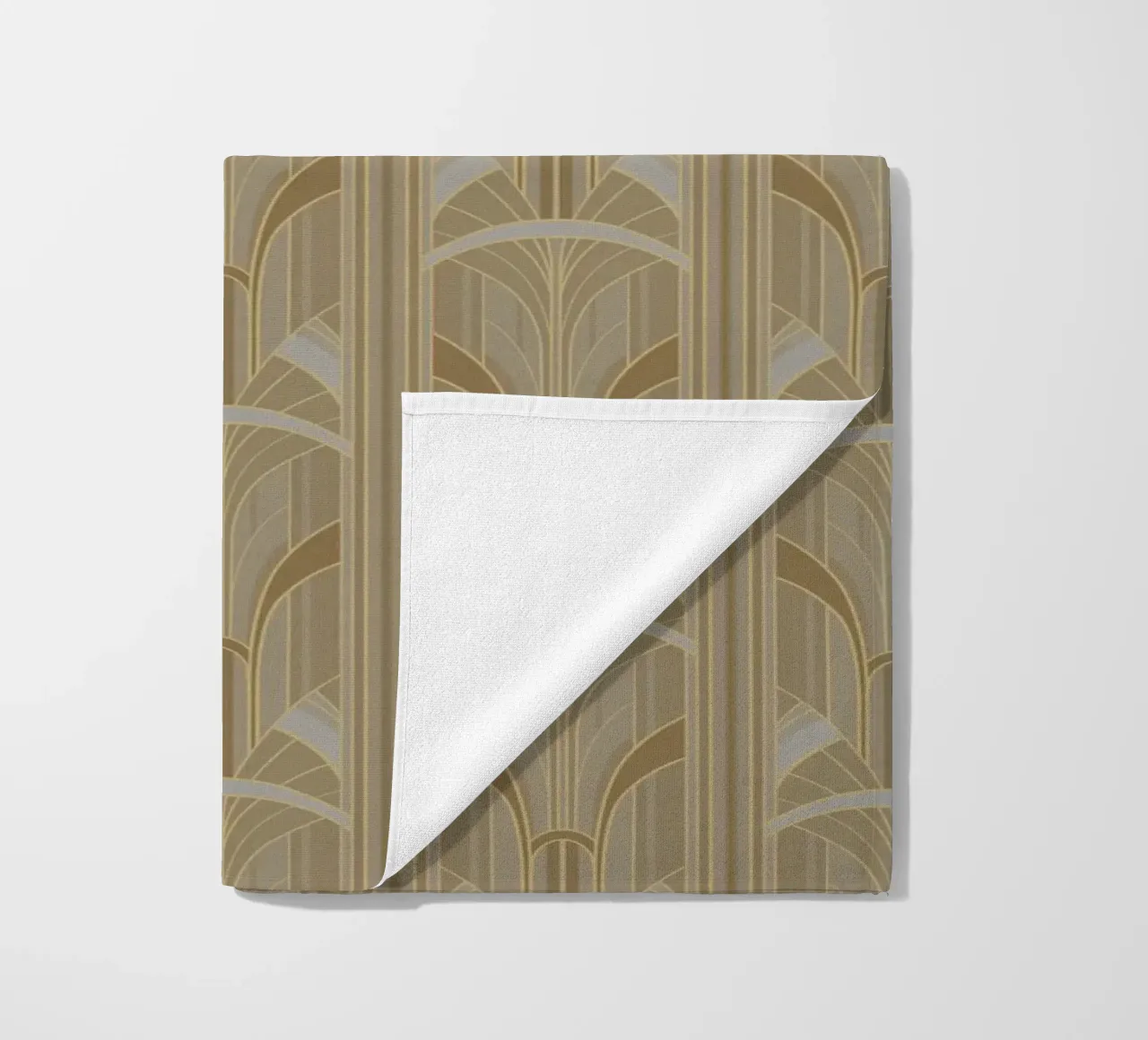 Art Deco Intertwined Architectural Arcs - Caramel Toffee telo mare da Art Deco Symposium