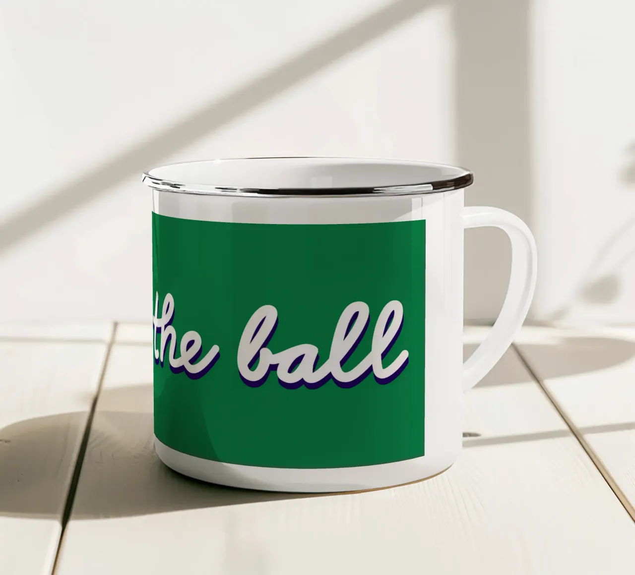 Chase the Ball - Tennis Slogan tazza in smalto da justsports