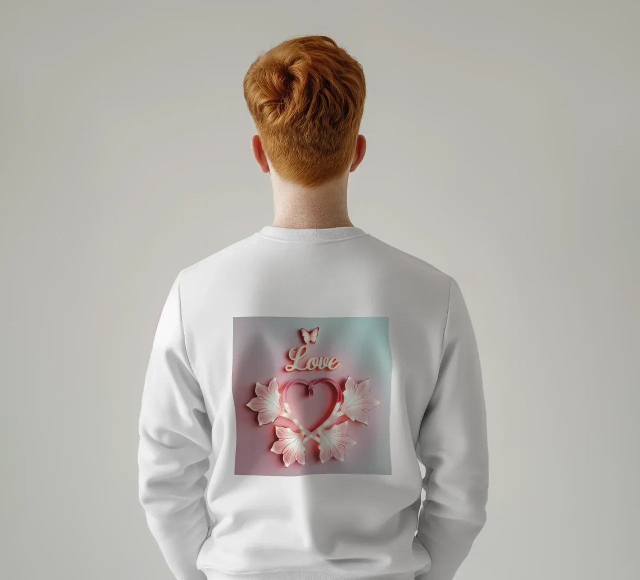 CUORE E AMORE DI FARFALLA felpa da dinem