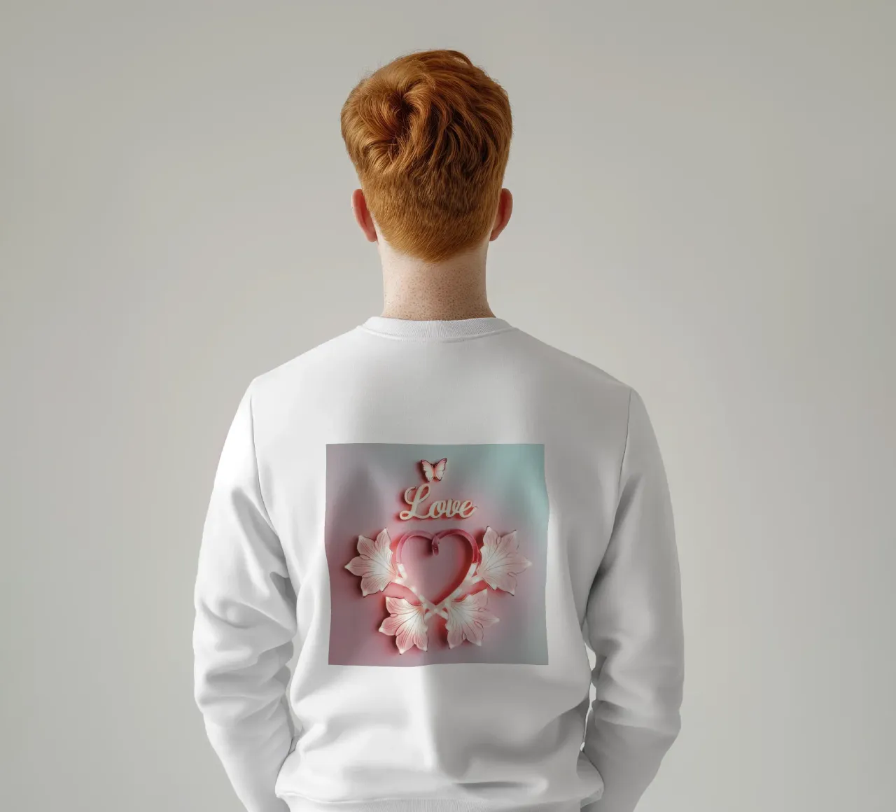 CUORE E AMORE DI FARFALLA felpa da dinem