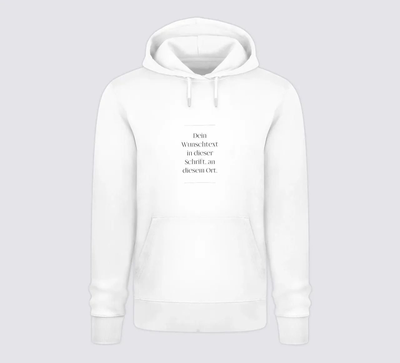 Wunschtext in schwarz weiß mit Linien felpa con cappuccio da WORTSPIEL