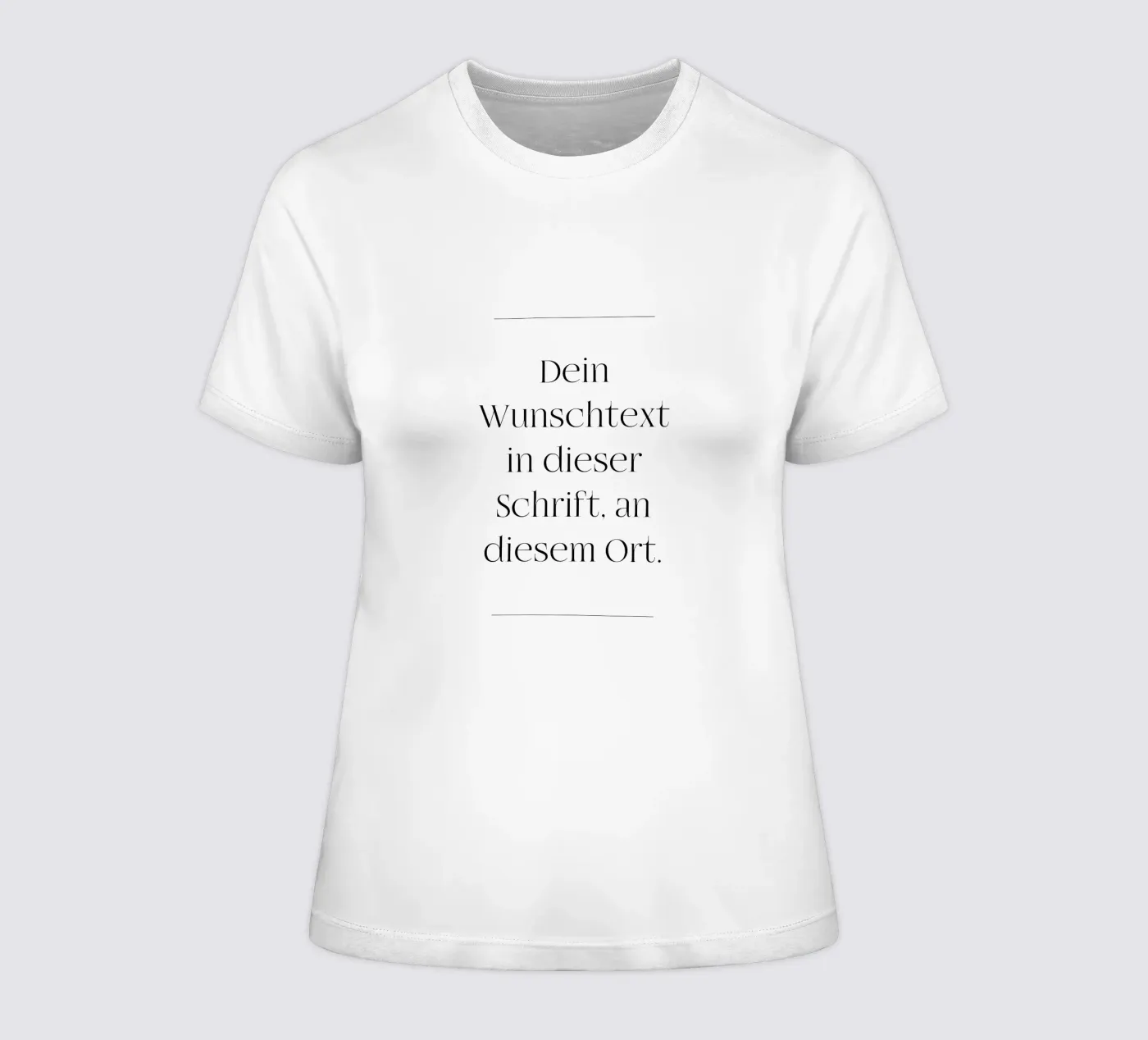 Wunschtext in schwarz weiß mit Linien t-shirt da donna da WORTSPIEL