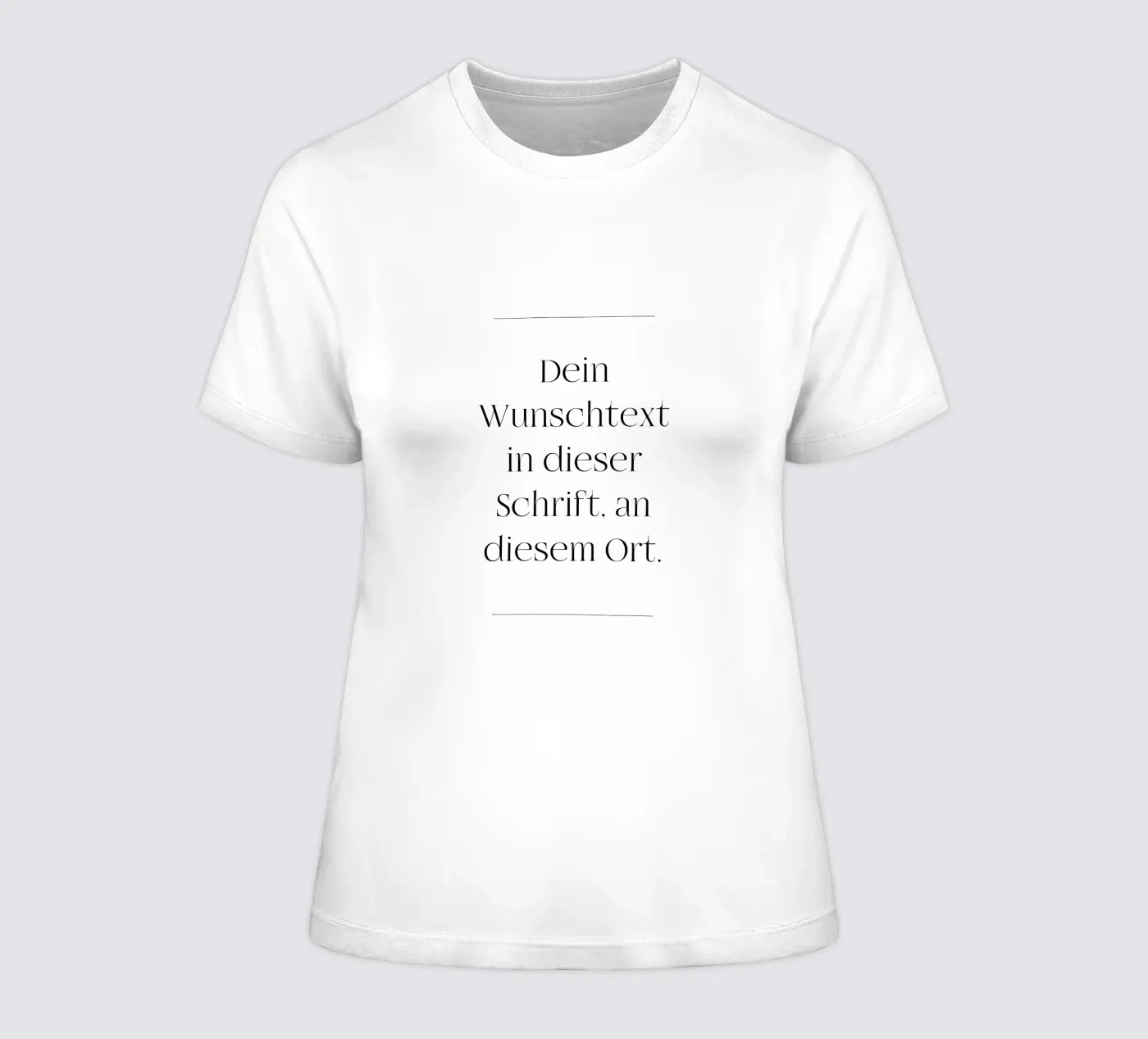 Wunschtext in schwarz weiß mit Linien t-shirt da donna da WORTSPIEL