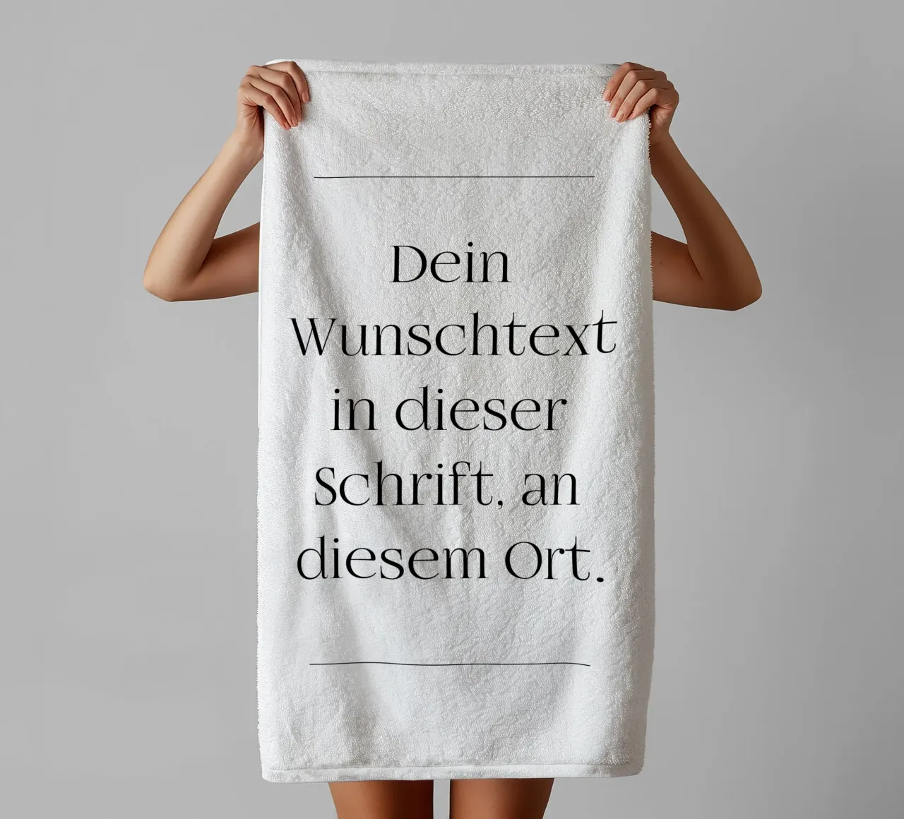 Wunschtext in schwarz weiß mit Linien asciugamano da bagno da WORTSPIEL