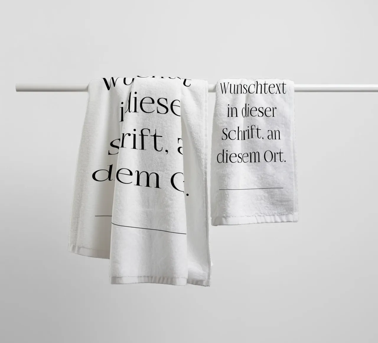Wunschtext in schwarz weiß mit Linien asciugamano da bagno da WORTSPIEL