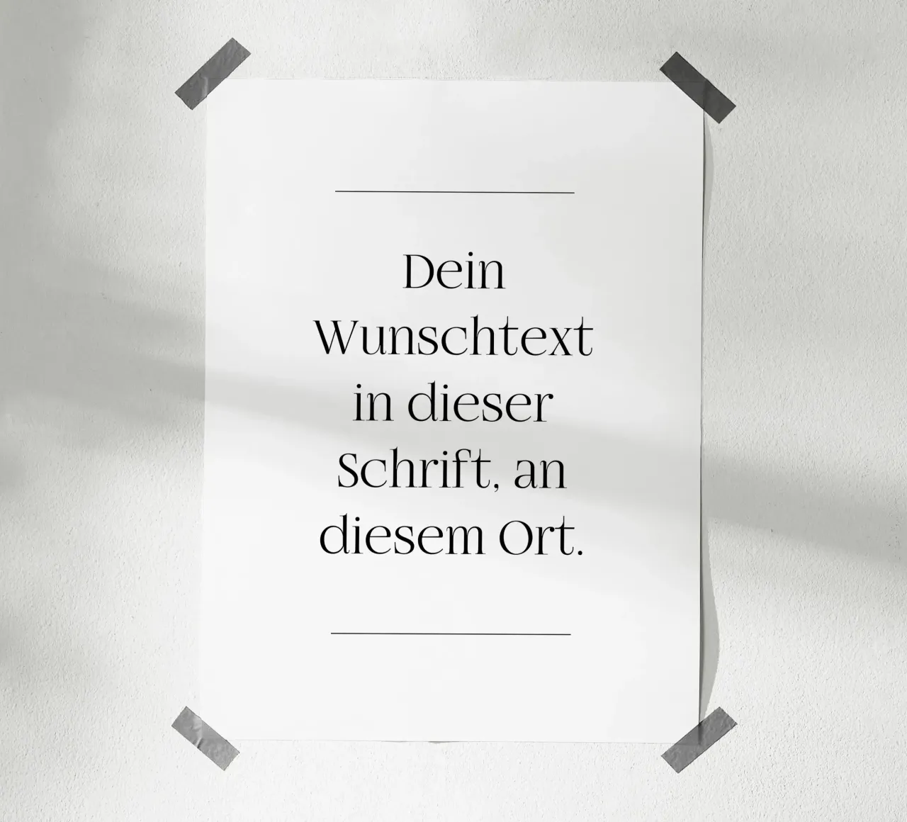 Wunschtext in schwarz weiß mit Linien carta hahnemühle da WORTSPIEL