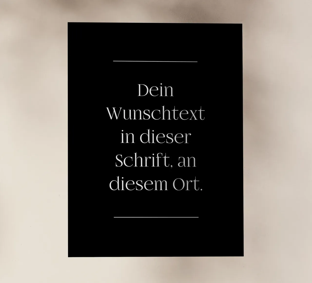 Wunschtext in weiß schwarz mit Linien pellicola backlit da WORTSPIEL