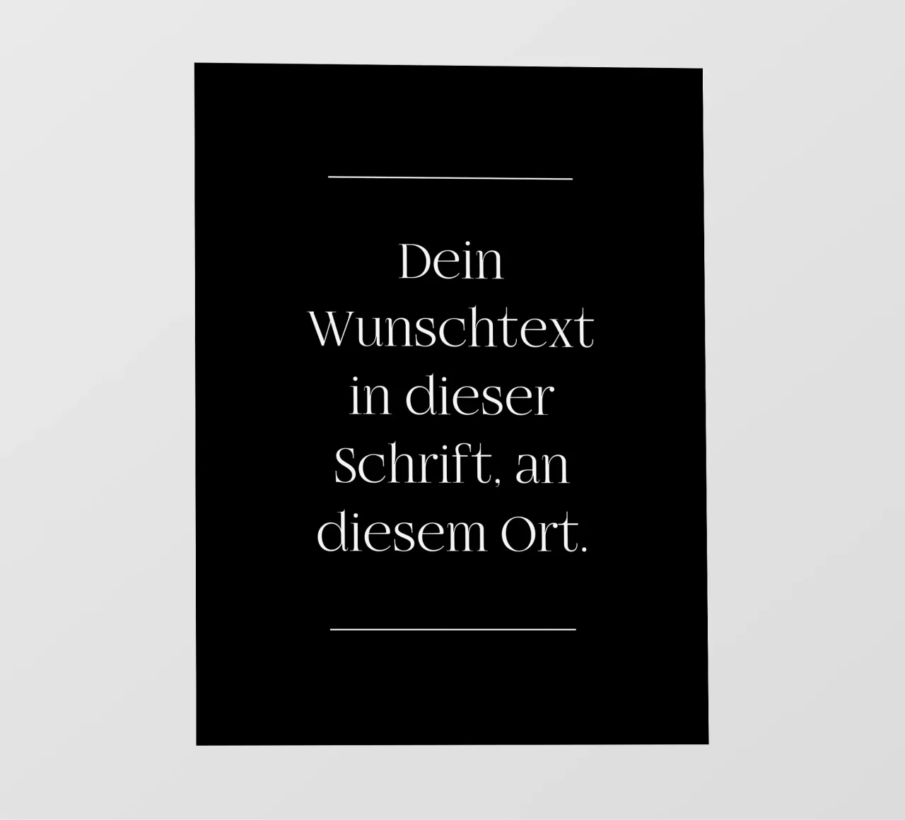 Wunschtext in weiß schwarz mit Linien pellicola backlit da WORTSPIEL