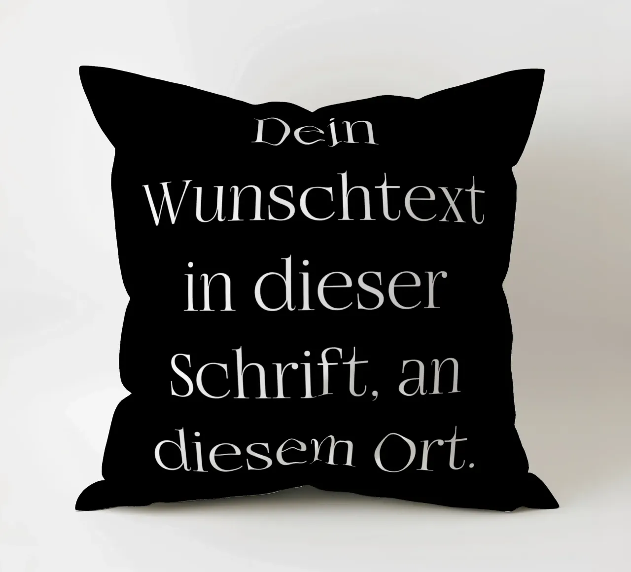 Wunschtext in weiß schwarz mit Linien cuscino da WORTSPIEL