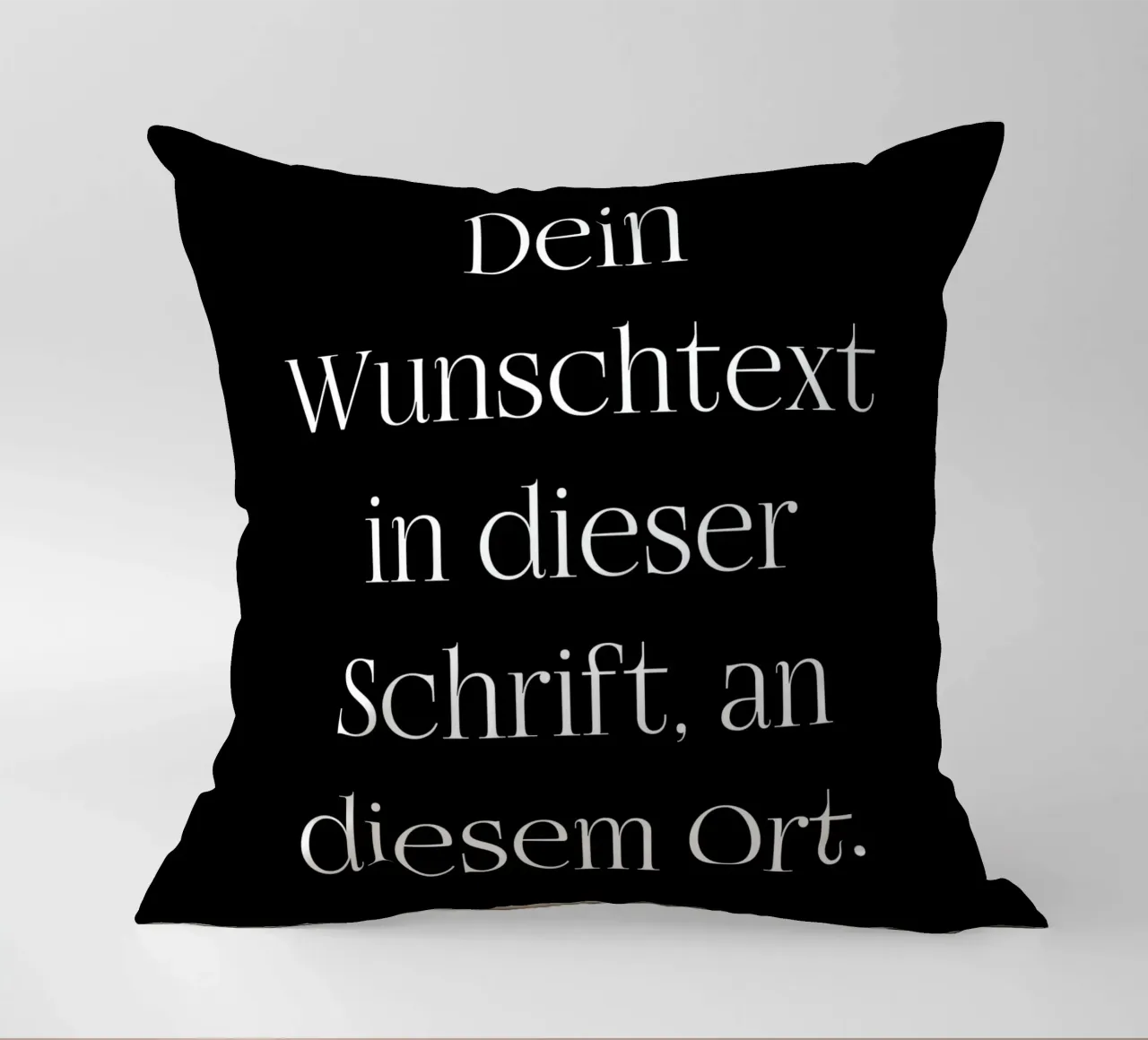 Wunschtext in weiß schwarz mit Linien cuscino da WORTSPIEL