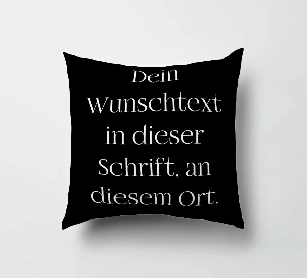 Wunschtext in weiß schwarz mit Linien cuscino da WORTSPIEL