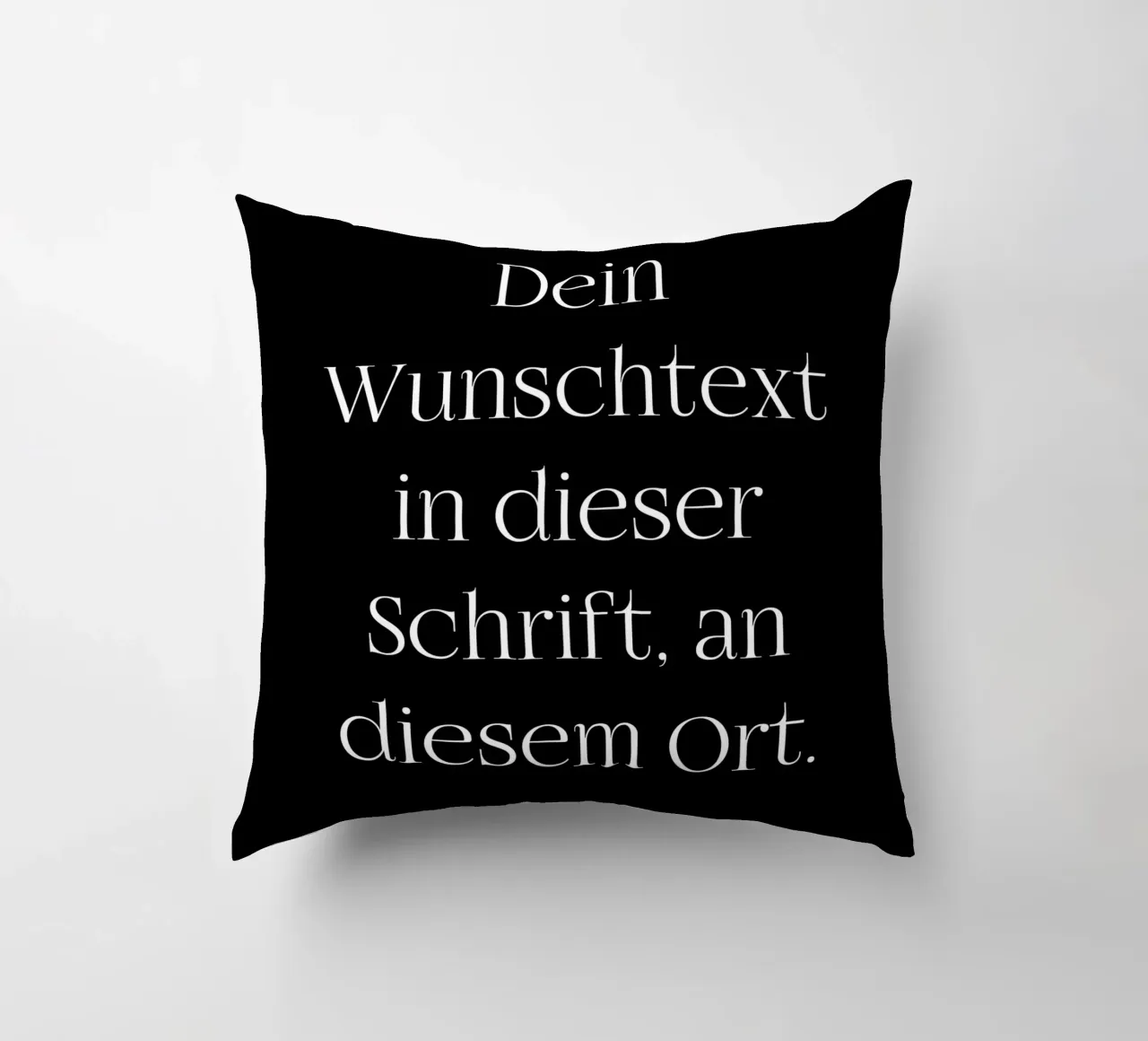Wunschtext in weiß schwarz mit Linien cuscino da WORTSPIEL