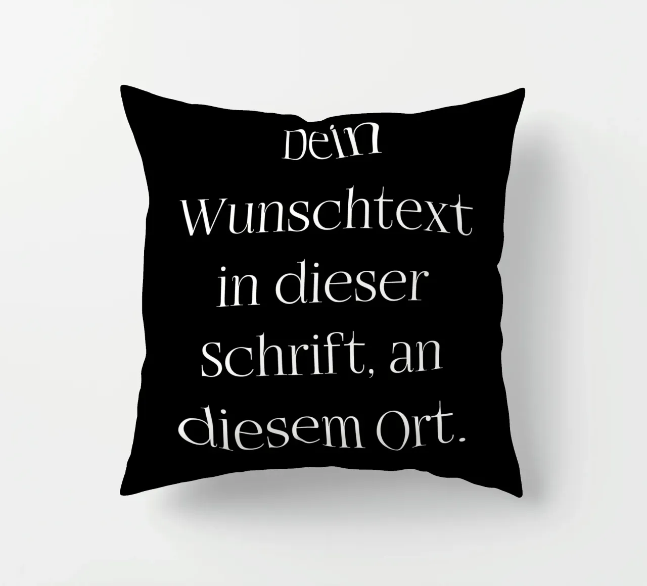 Wunschtext in weiß schwarz mit Linien cuscino da WORTSPIEL