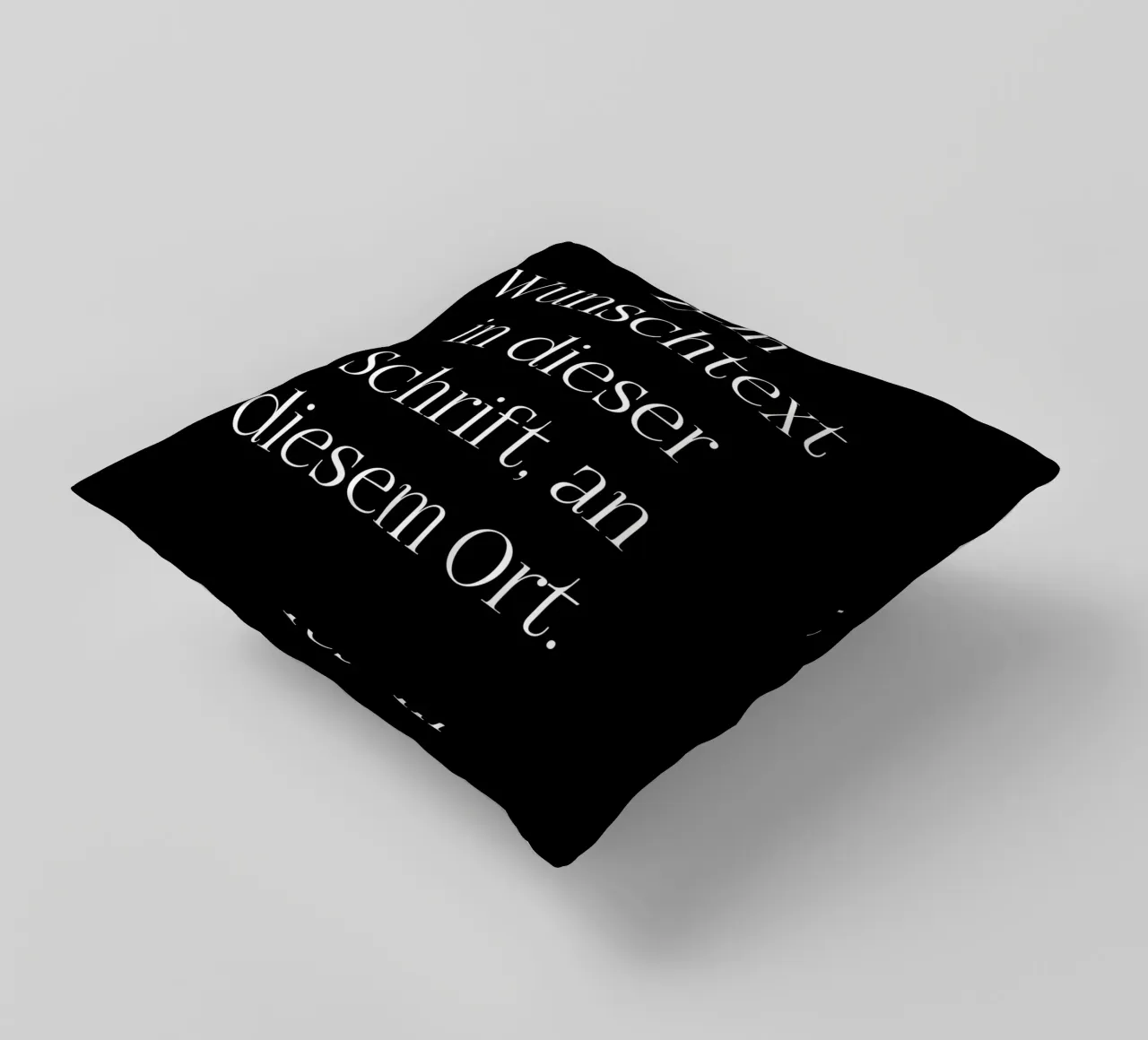 Wunschtext in weiß schwarz mit Linien cuscino da WORTSPIEL