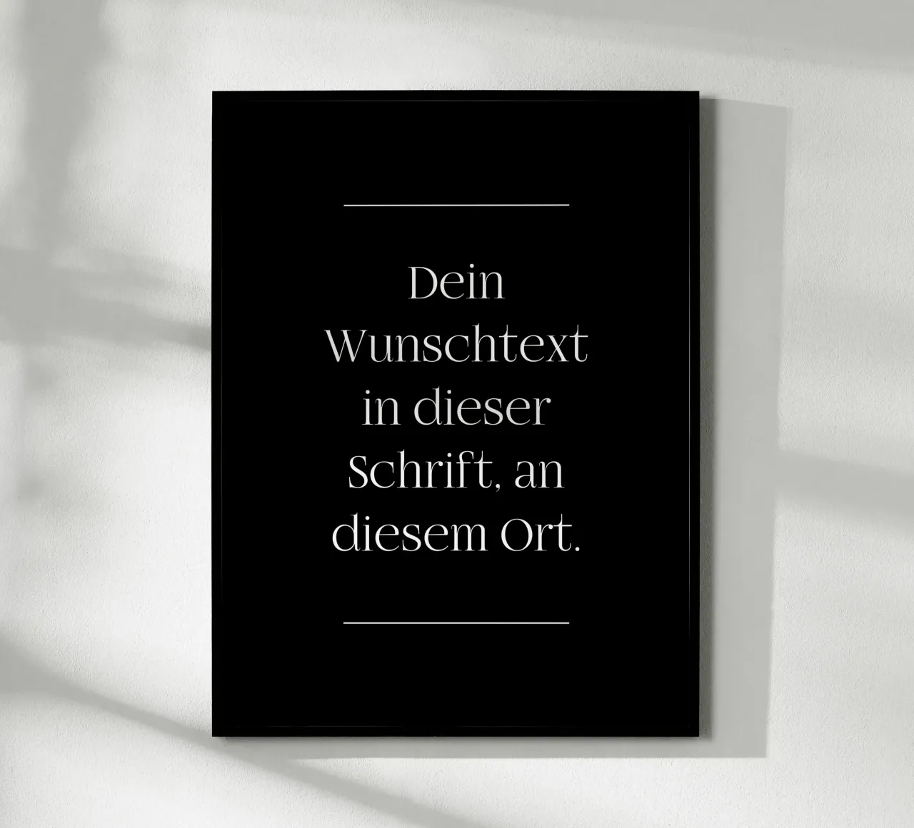 Wunschtext in weiß schwarz mit Linien carta hahnemühle da WORTSPIEL