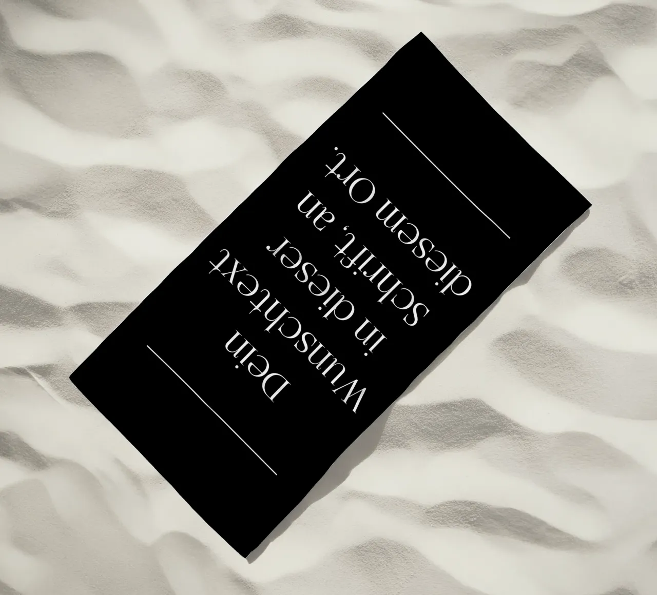 Wunschtext in weiß schwarz mit Linien telo mare da WORTSPIEL