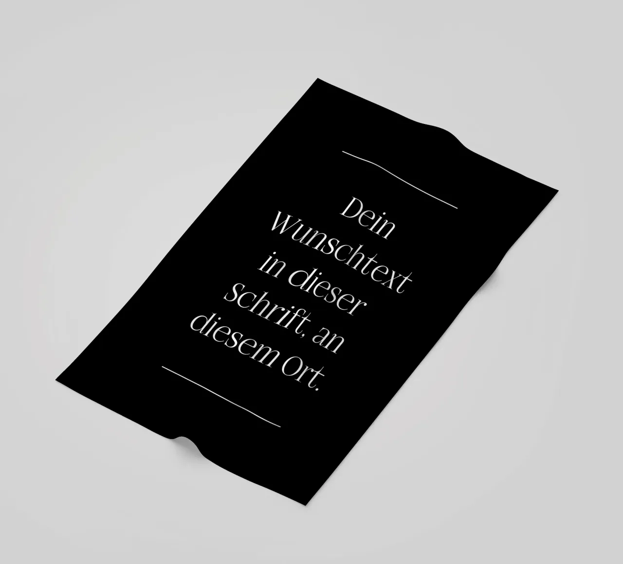 Wunschtext in weiß schwarz mit Linien telo mare da WORTSPIEL