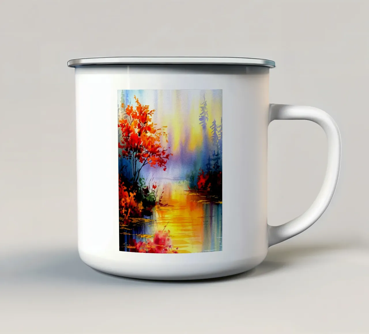 Paesaggio serenità magnifica pace tazza in smalto da dinem