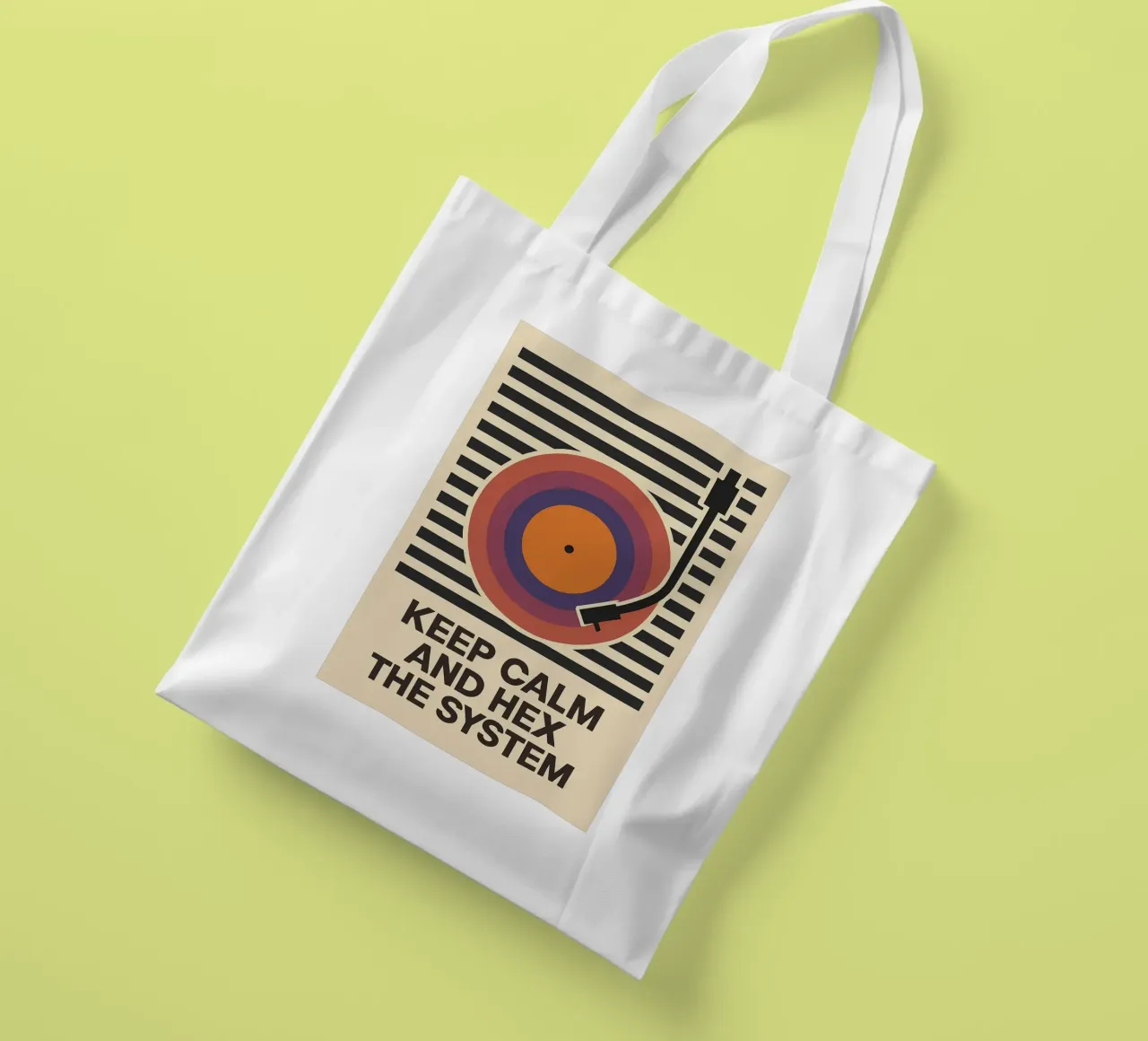 Keep Calm and Hex the System borsa in juta da Taika Tori Art