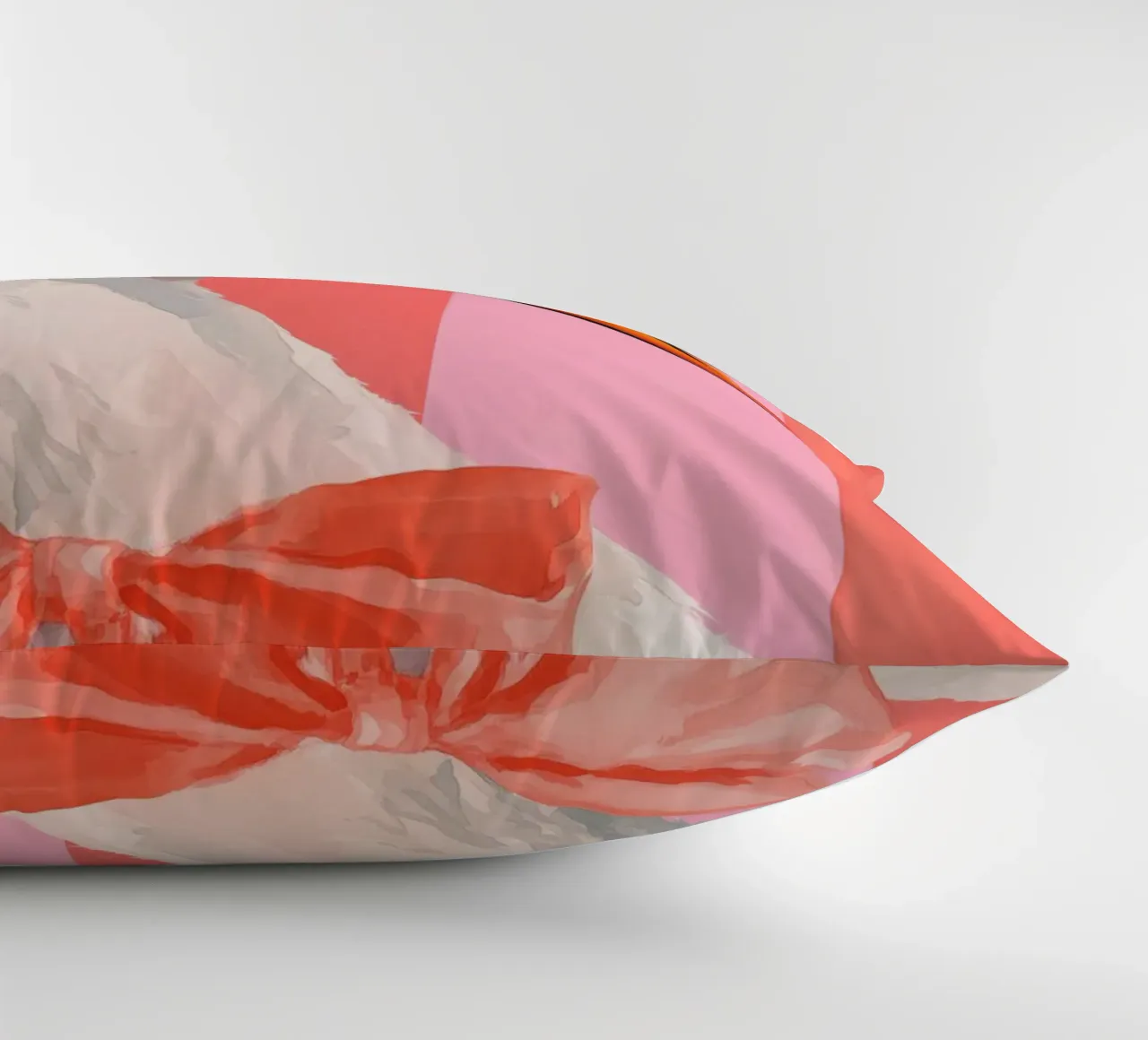 Elegant Swan with Coral Bow Art Print cuscino da Mai Design