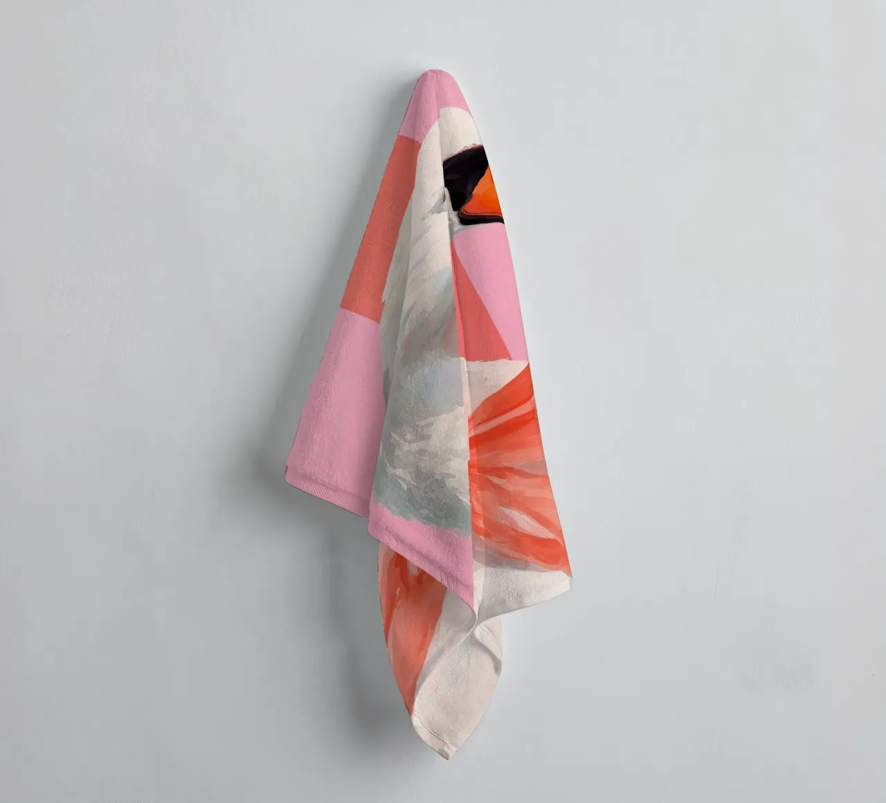 Elegant Swan with Coral Bow Art Print asciugamano da bagno da Mai Design