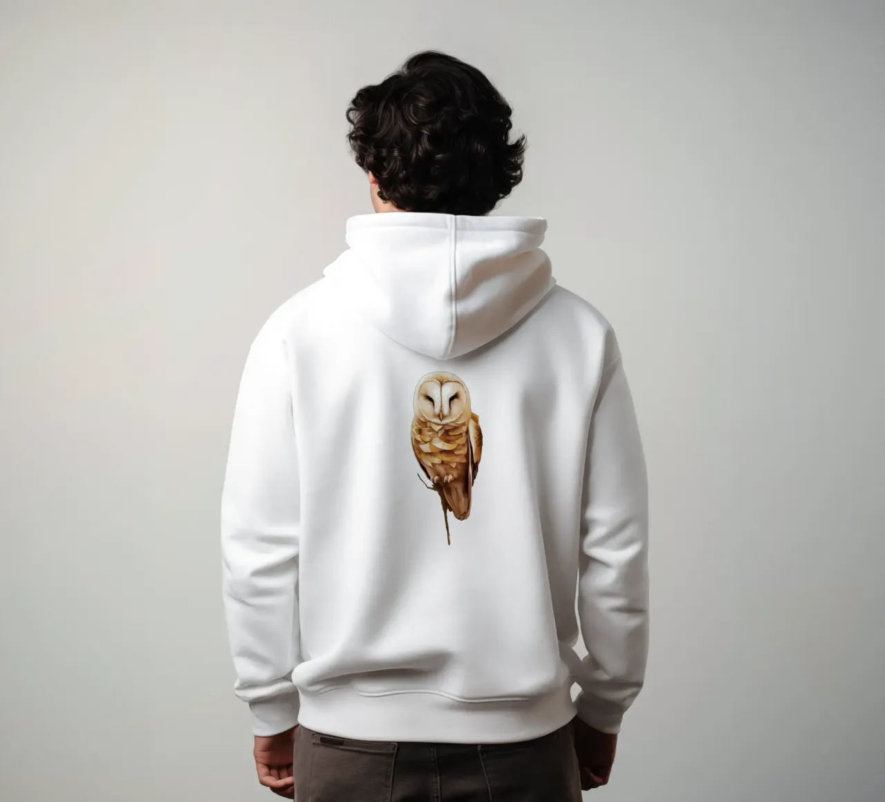 gufo sereno in pace felpa con cappuccio da dinem