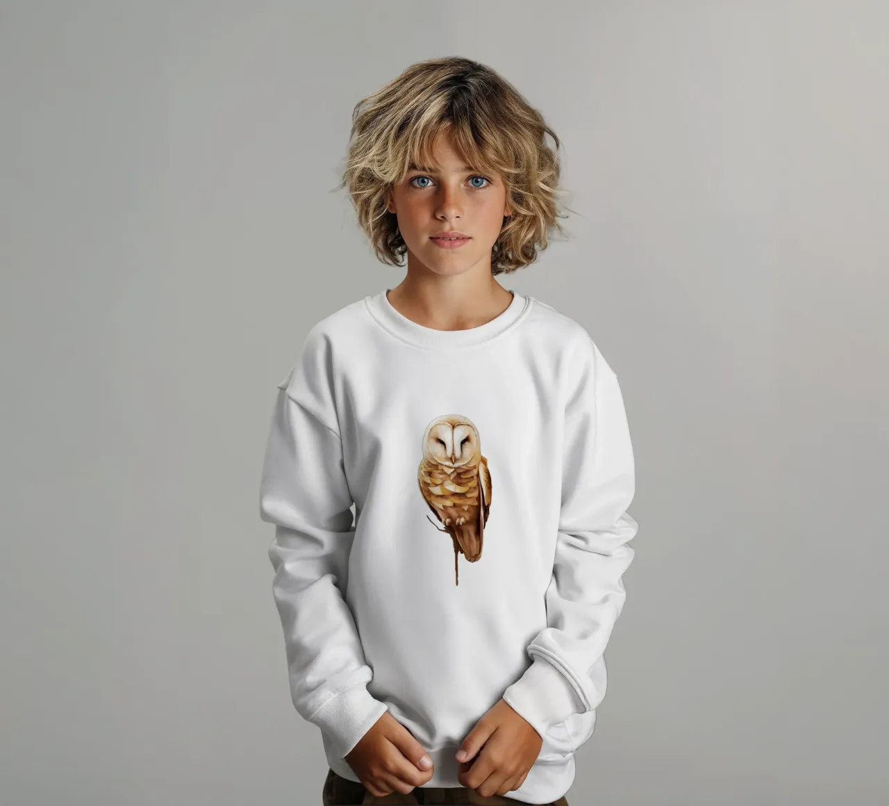 gufo sereno in pace felpa bambino da dinem