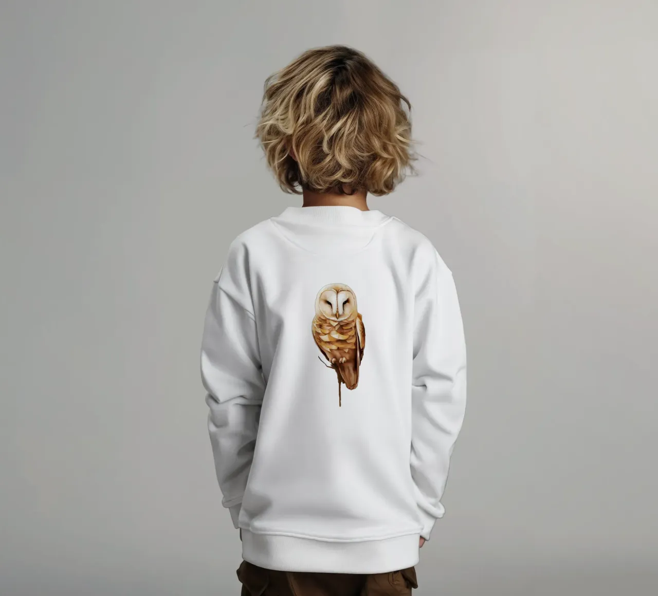 gufo sereno in pace felpa bambino da dinem