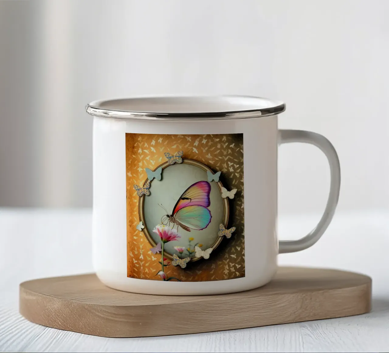 Nostalgia di Papillion tazza in smalto da dinem