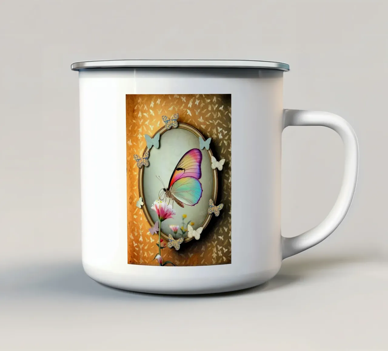 Nostalgia di Papillion tazza in smalto da dinem