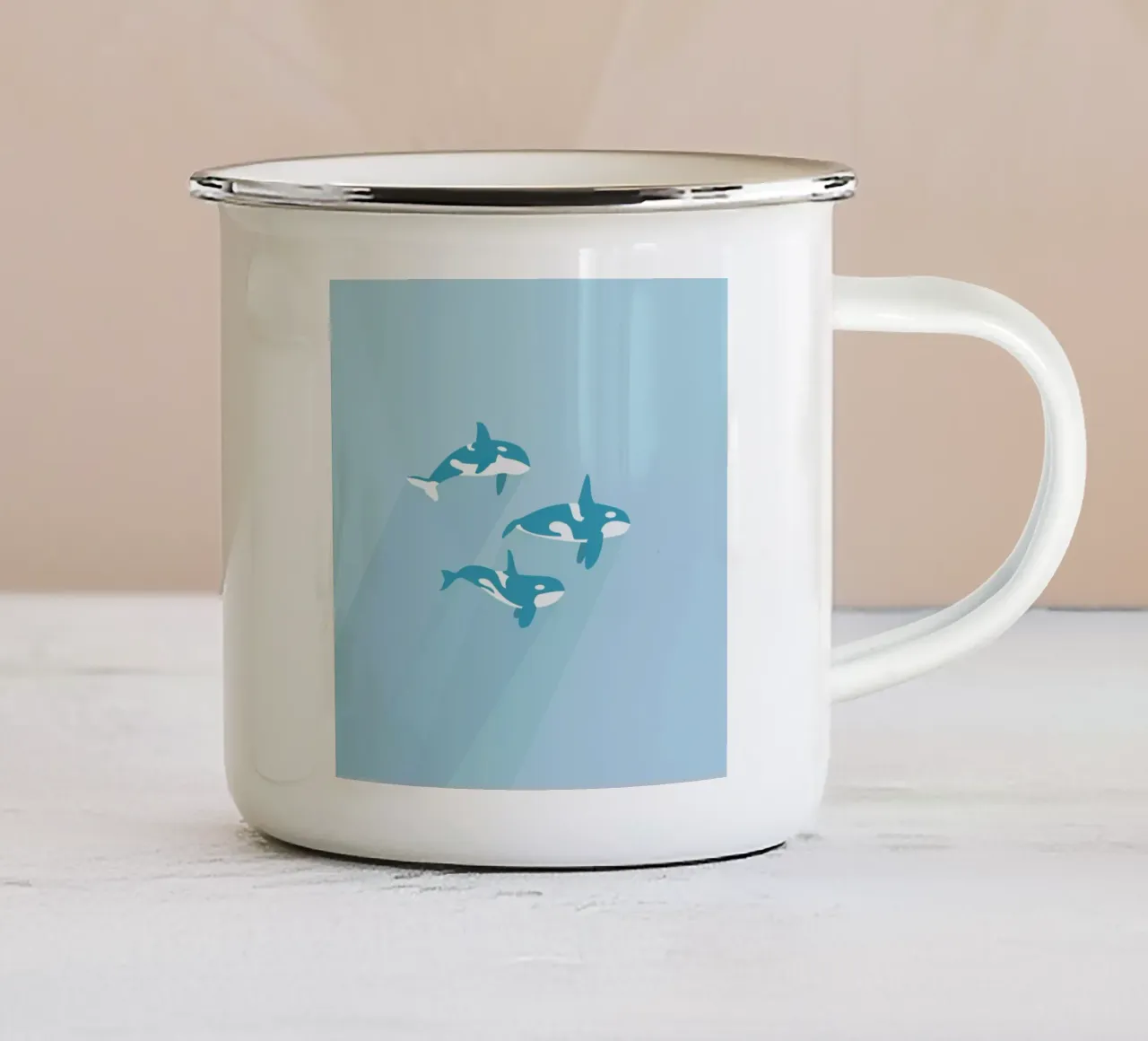 Spækhugger taza de esmalte de Swen Swensøn