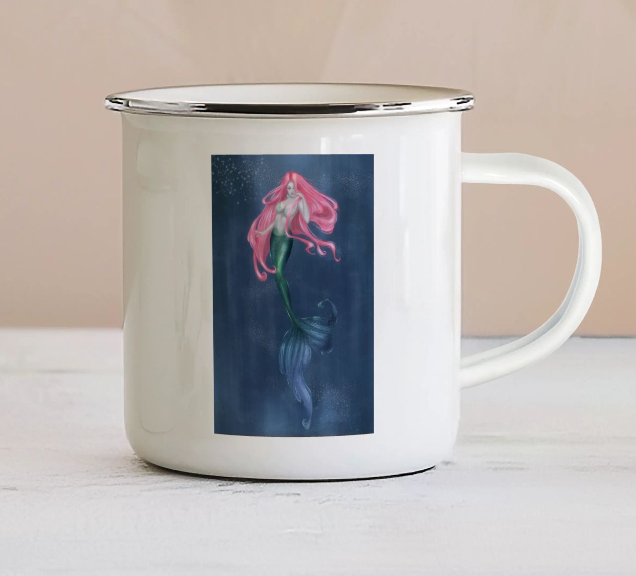 Sirena Tritone tazza in smalto da Eva Nev