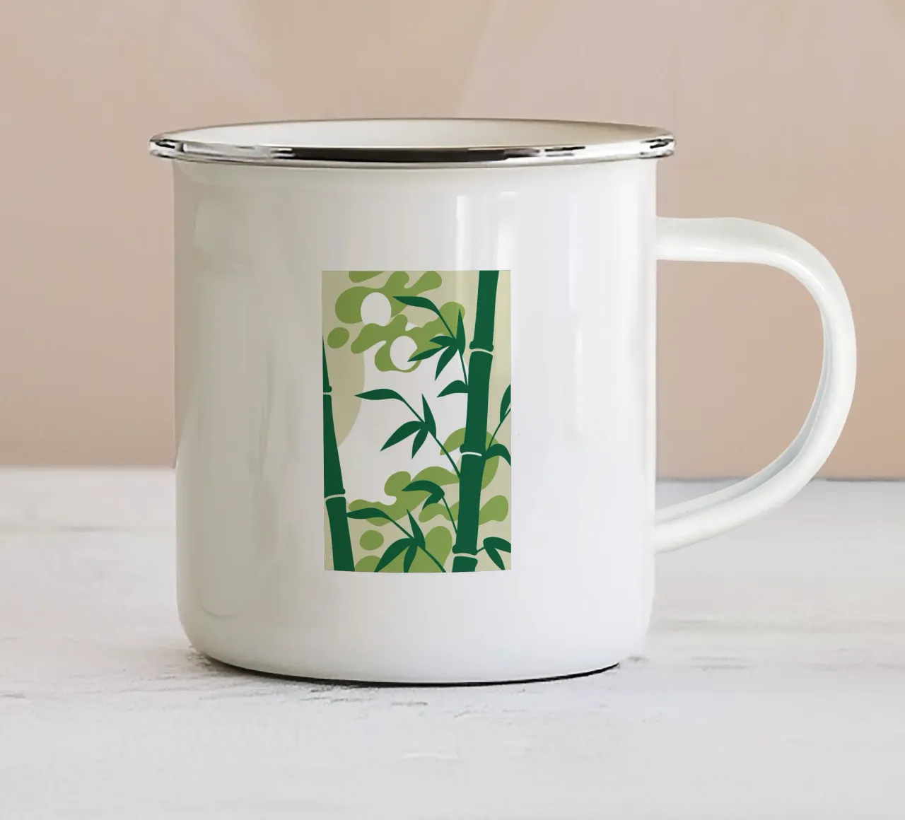 Foresta di bambù tranquilla e silenziosa tazza in smalto da SPECIAL FLOWER PATTERNS