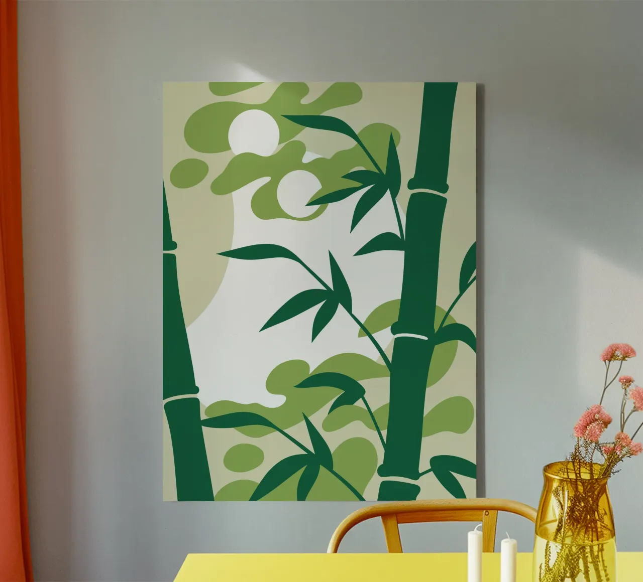 Vredig en rustig bamboebos canvas van SPECIAL FLOWER PATTERNS