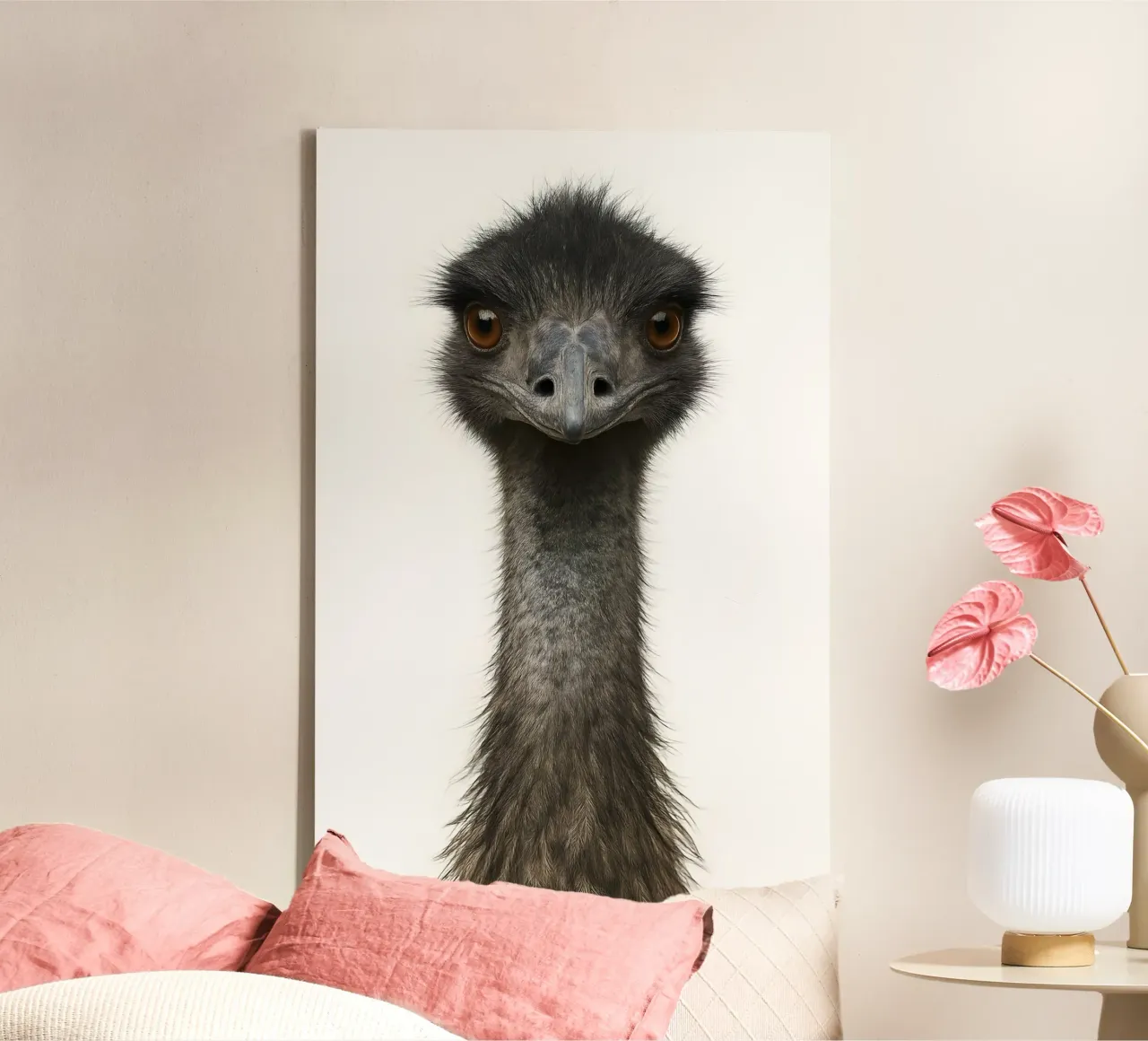 Hyper-Realistic Emu Portrait canvas by Happy Wild Prints