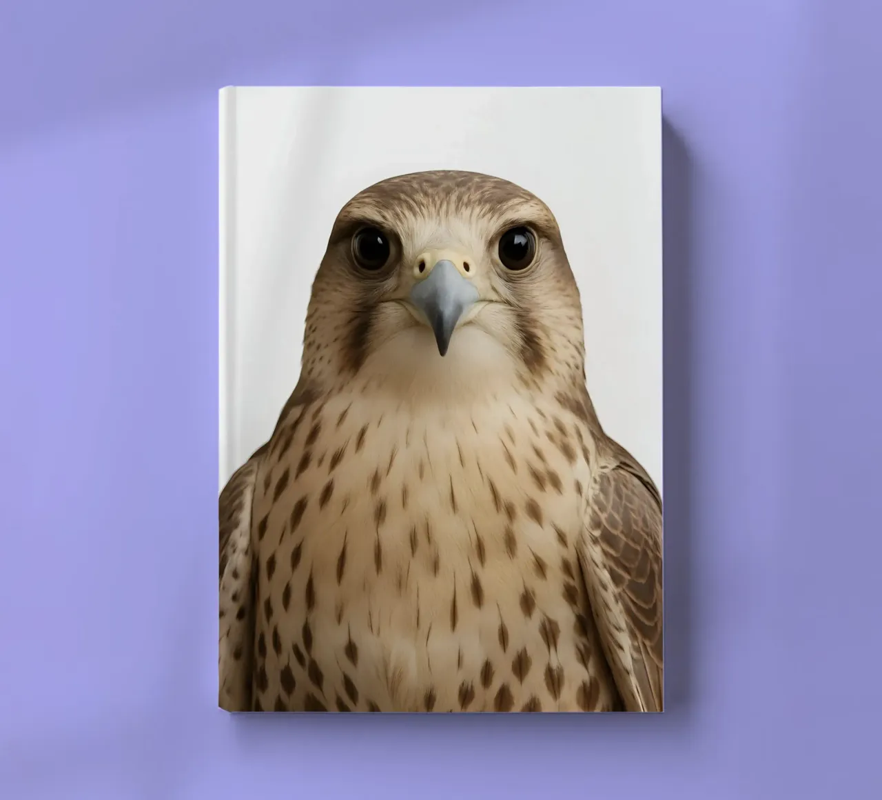 Hyper-Realistic Minimal Falcon Portrait notebook by Happy Wild Prints
