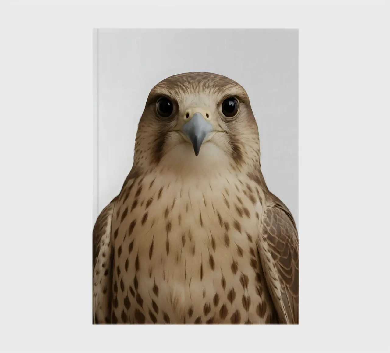 Hyper-Realistic Minimal Falcon Portrait notebook by Happy Wild Prints