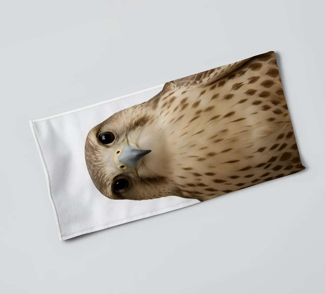 Hyper-Realistic Minimal Falcon Portrait towel by Happy Wild Prints
