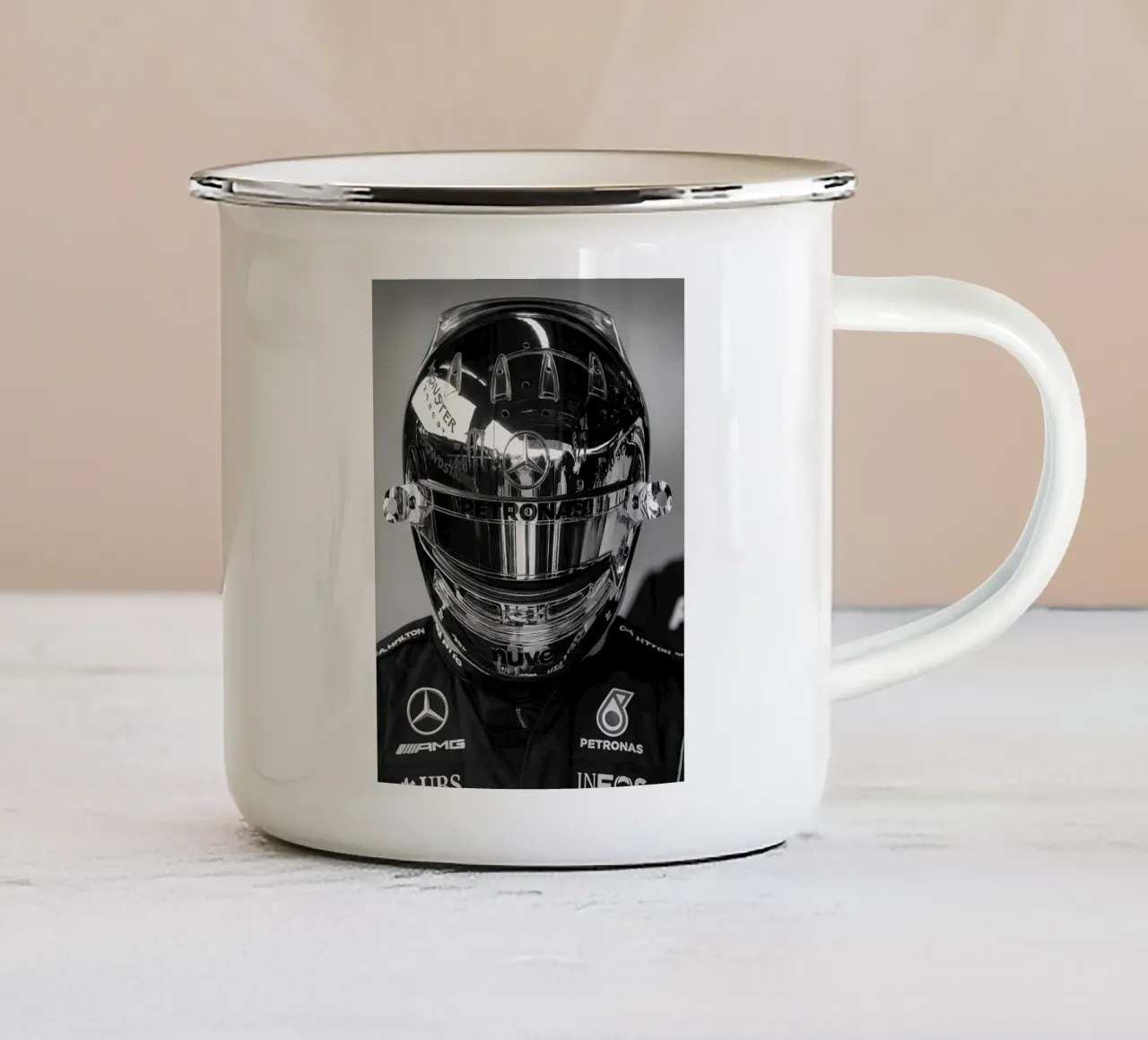 casco per auto da corsa tazza in smalto da BlogSawoo