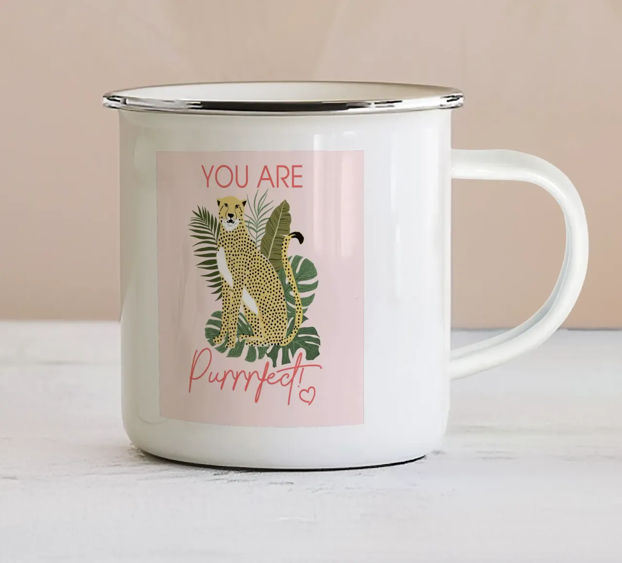 Sei Purrrfetto tazza in smalto da Tiny Wonder Co.