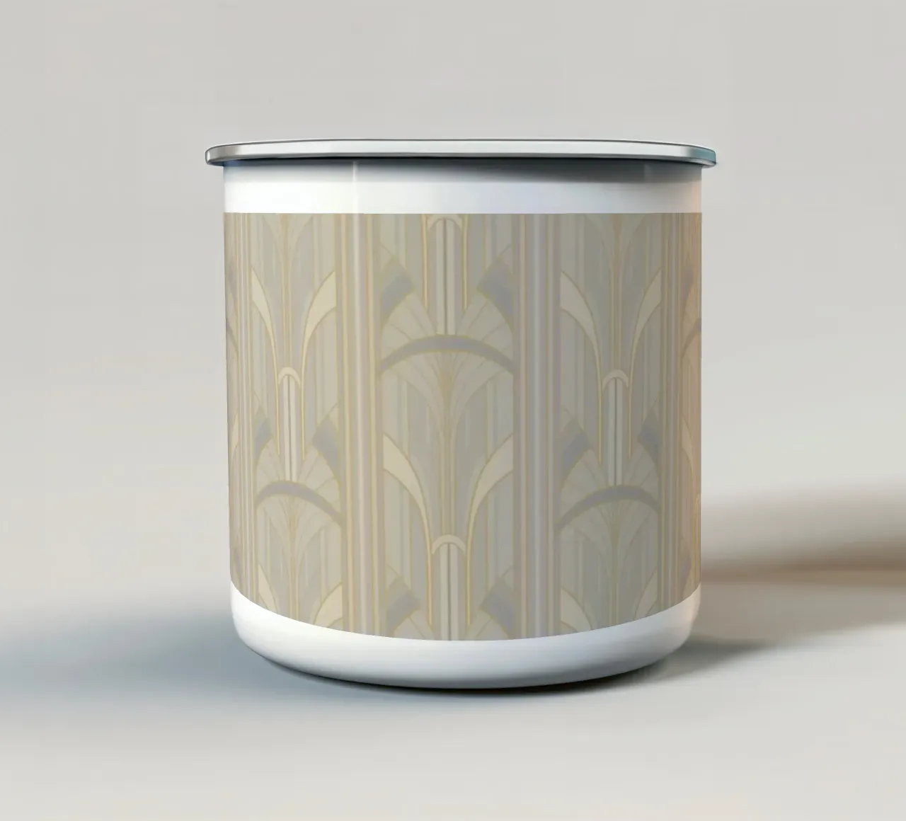Art Deco Intertwined Architectural Arcs - Silver tazza in smalto da Art Deco Symposium