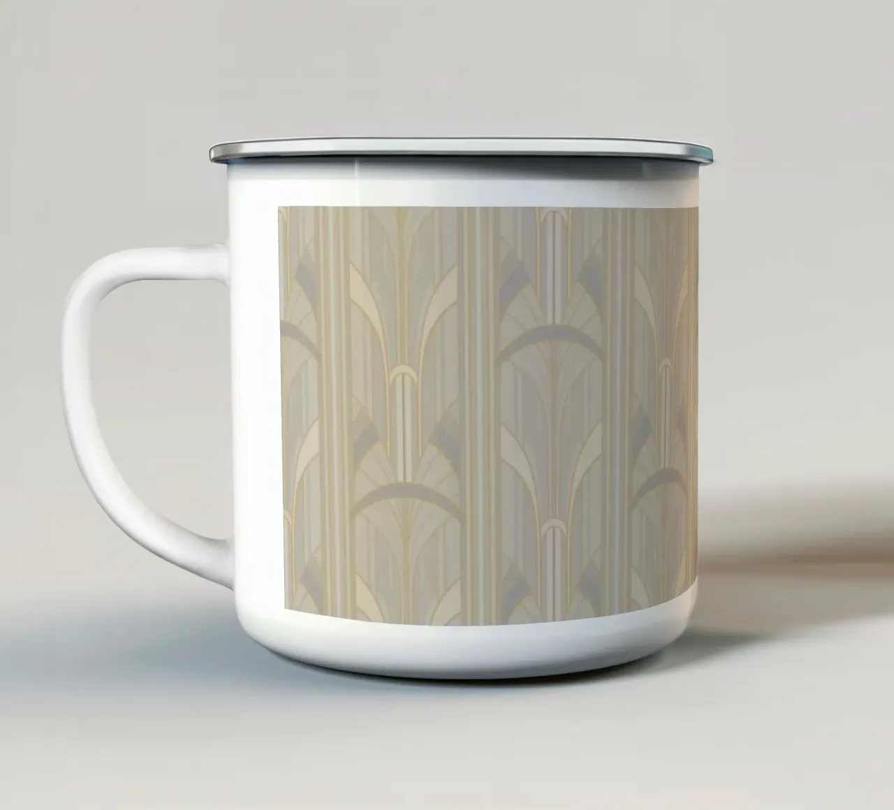 Art Deco Intertwined Architectural Arcs - Silver tazza in smalto da Art Deco Symposium