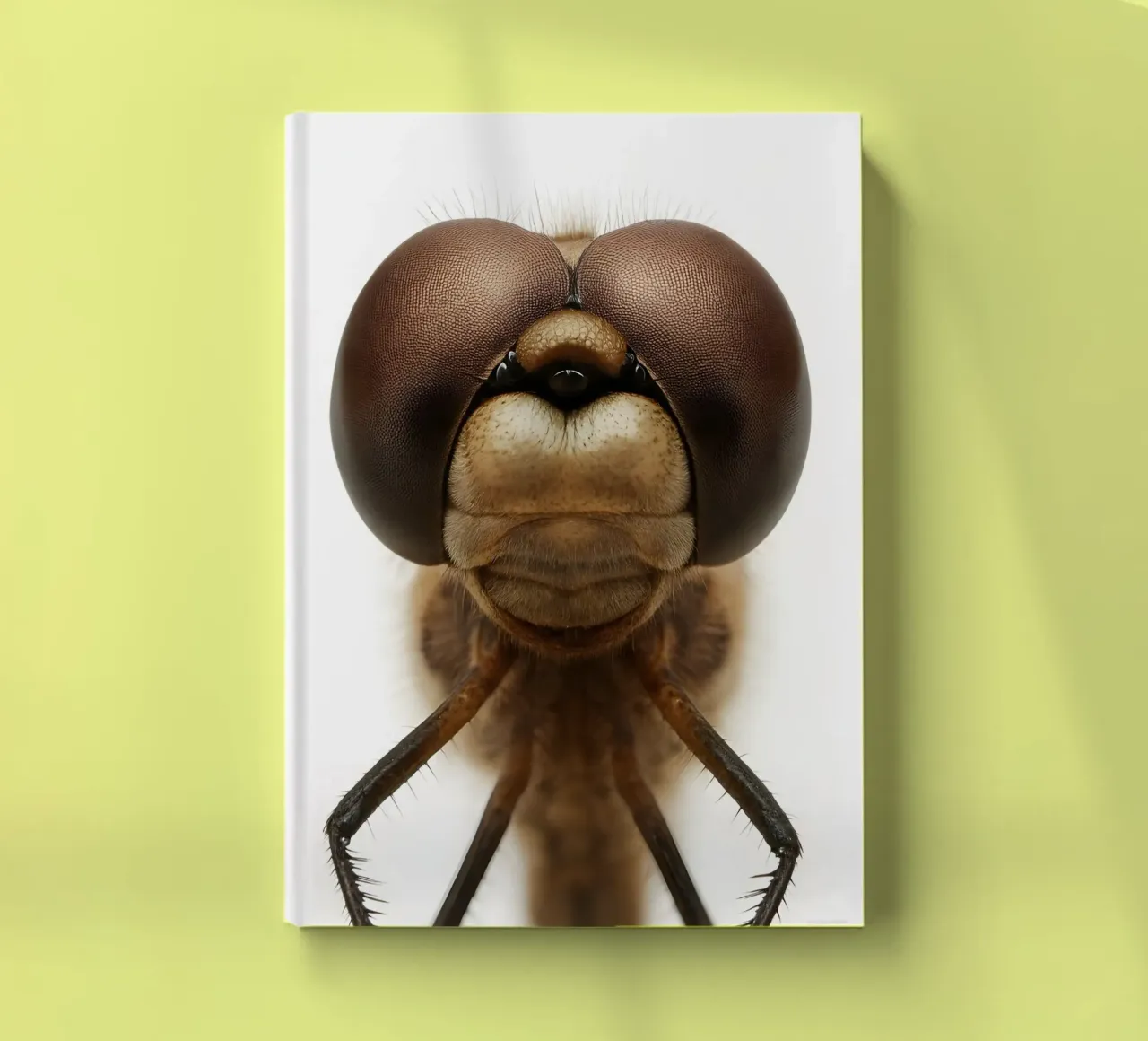 Ultra Close-Up Dragonfly Portrait – Macro Insect Art Print notebook by Happy Wild Prints
