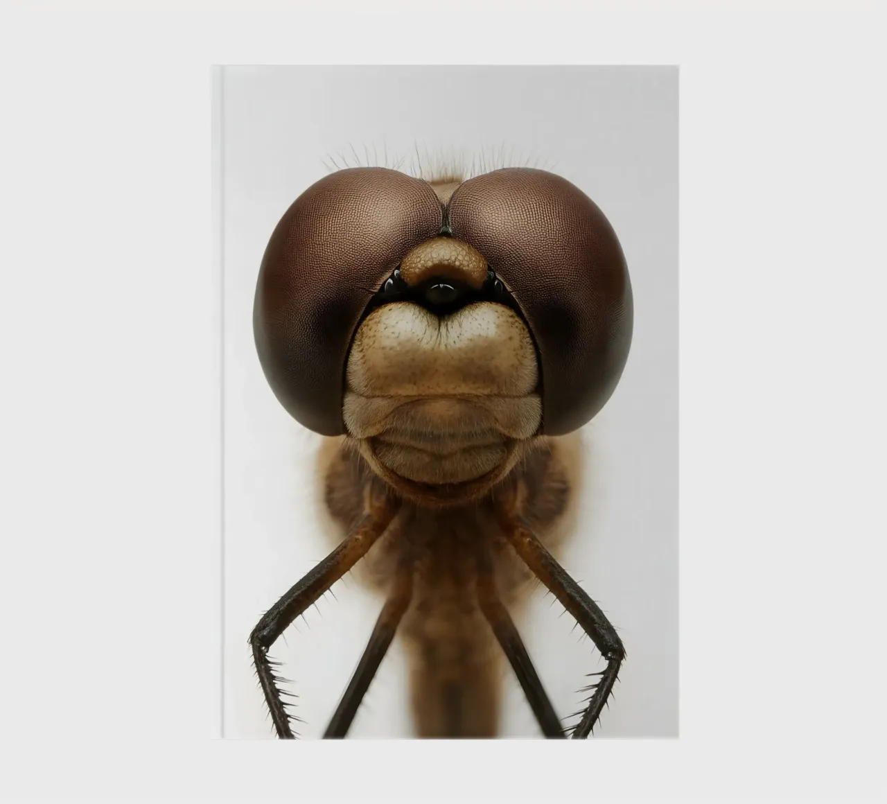 Ultra Close-Up Dragonfly Portrait – Macro Insect Art Print notebook by Happy Wild Prints