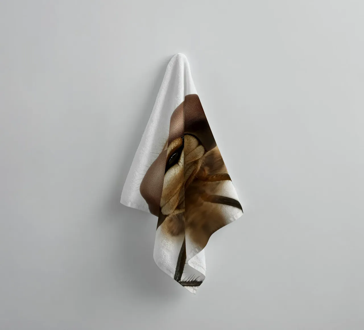 Ultra Close-Up Dragonfly Portrait – Macro Insect Art Print towel by Happy Wild Prints