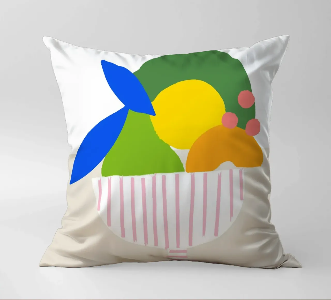 Bunter Obstkorb – Moderner Küchen-Print als farbenfrohe Illu cuscino da designlenamarie