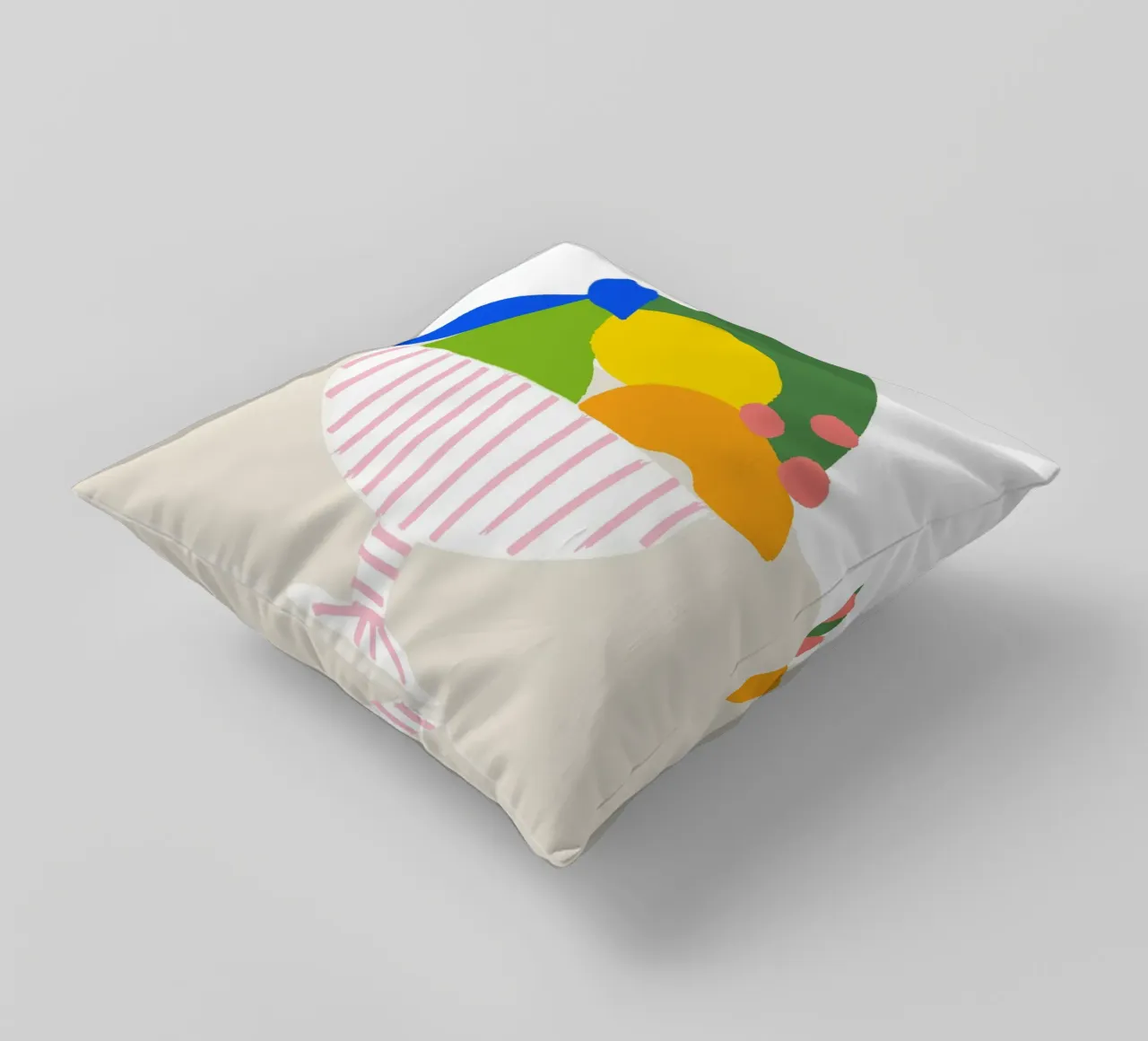 Bunter Obstkorb – Moderner Küchen-Print als farbenfrohe Illu cuscino da designlenamarie