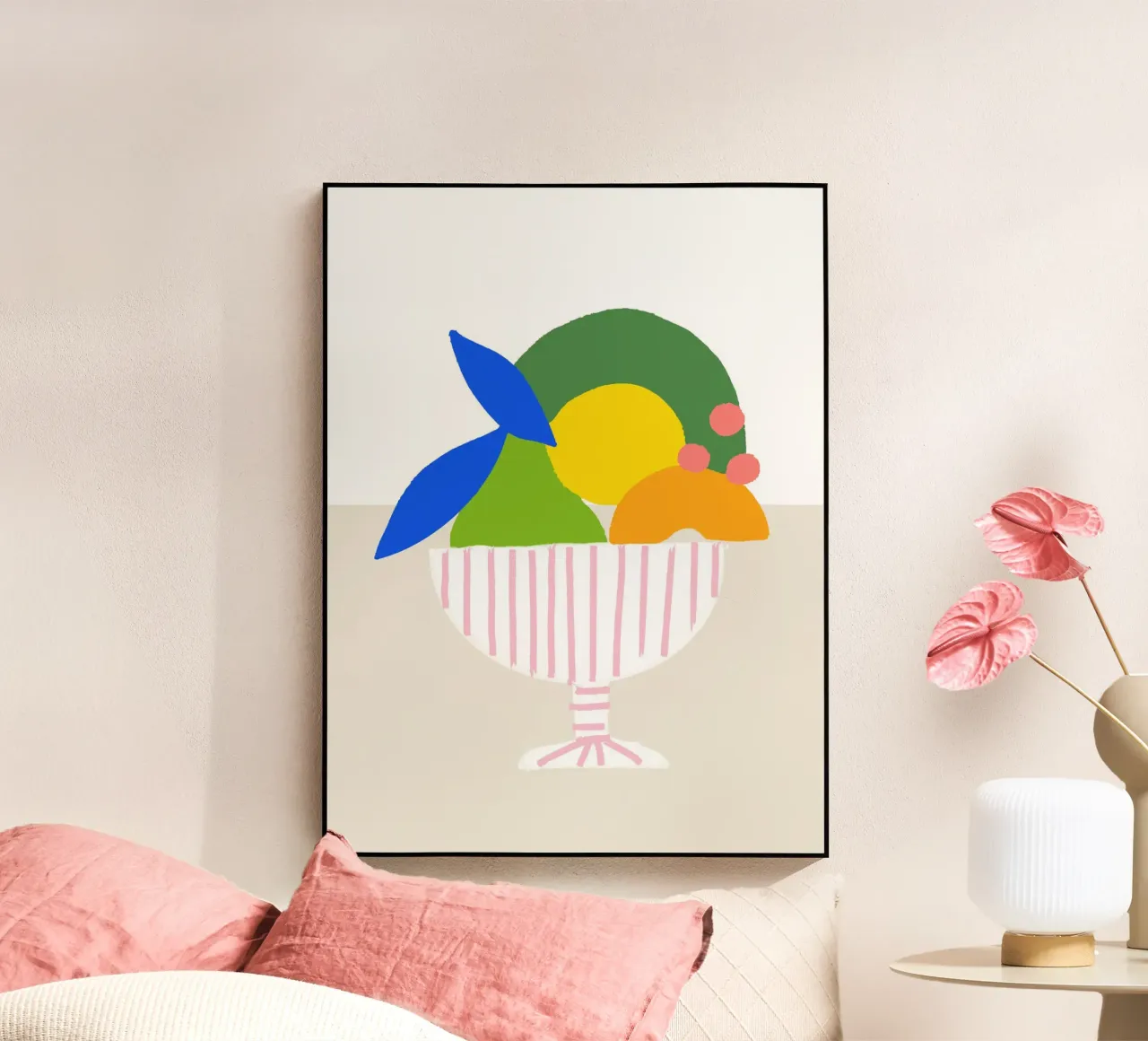 Bunter Obstkorb – Moderner Küchen-Print als farbenfrohe Illu plexiglass da designlenamarie