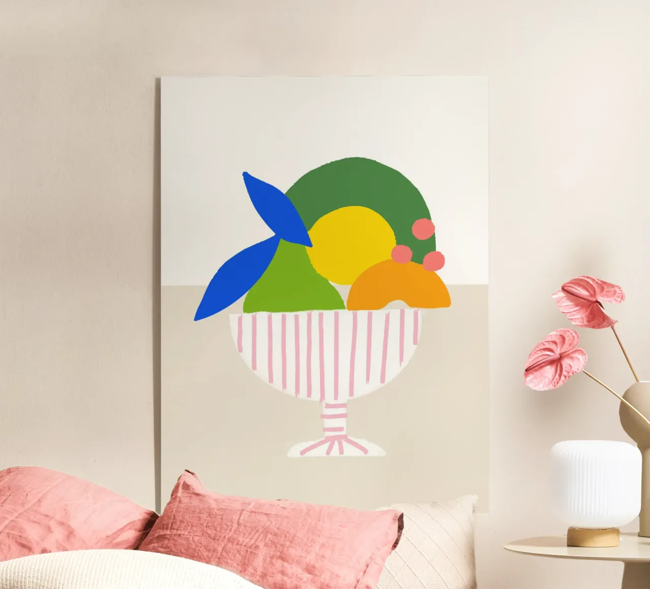 Bunter Obstkorb – Moderner Küchen-Print als farbenfrohe Illu plexiglass da designlenamarie